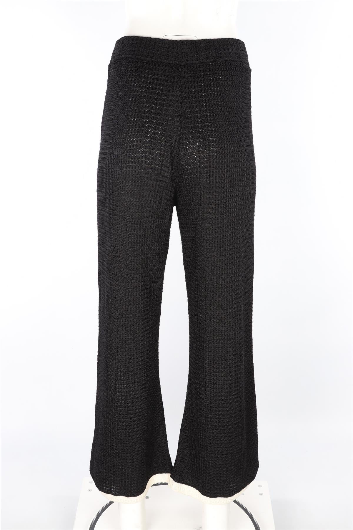 CHANEL BLACK 2024 COTTON FLARED PANTS FR 40 UK 12 - Image 4