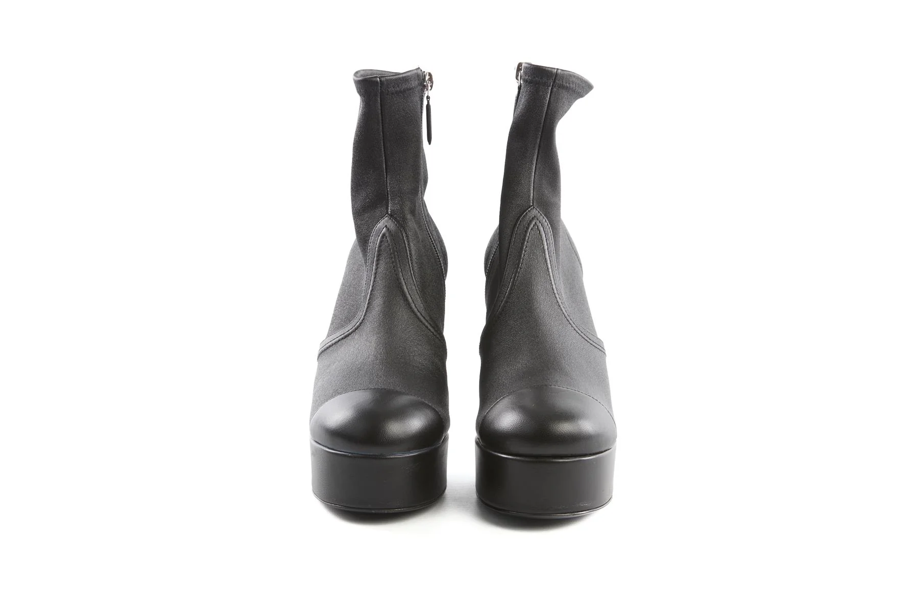 CHANEL BLACK 2024 LEATHER PLATFORM ANKLE BOOTS - Image 3