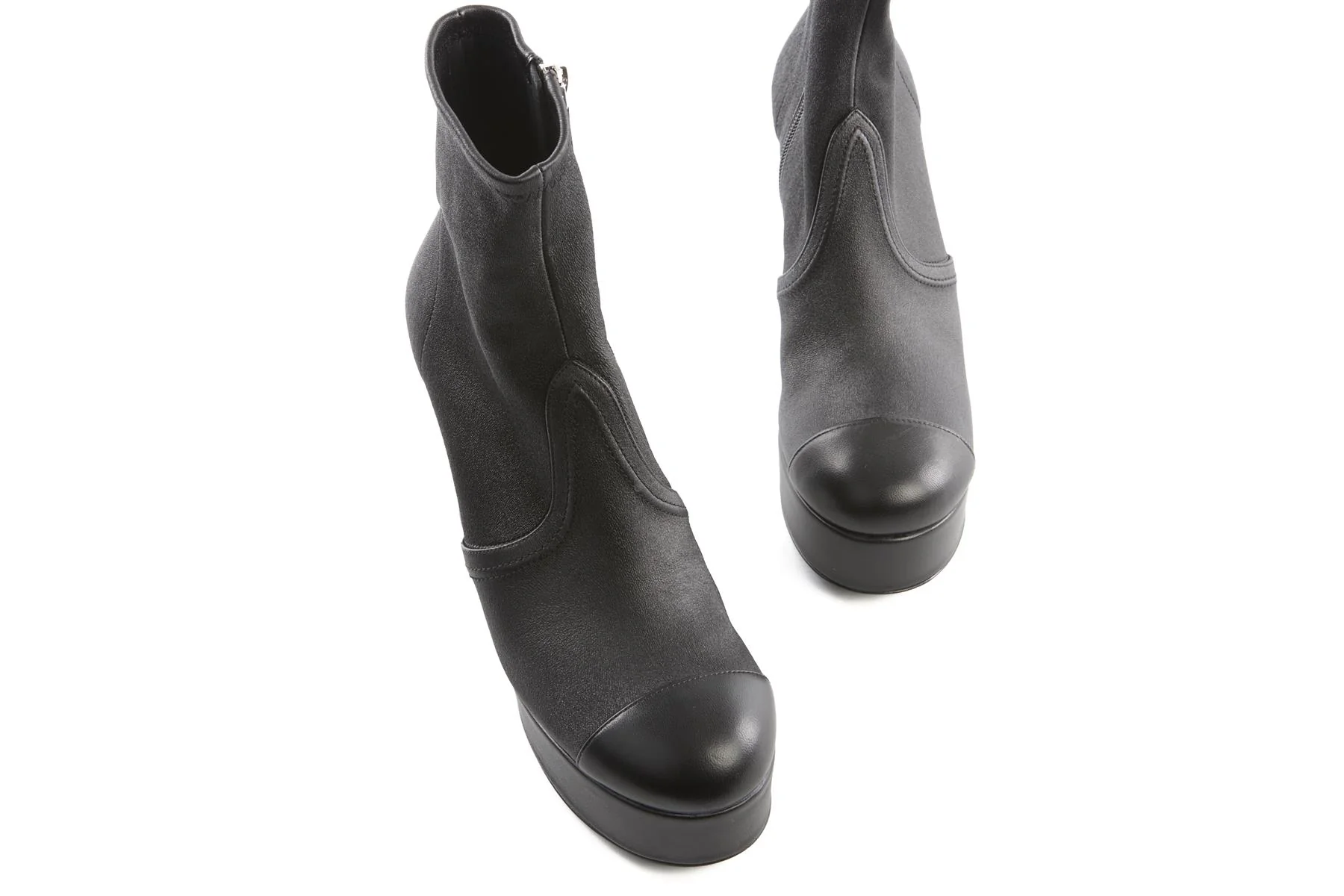 CHANEL BLACK 2024 LEATHER PLATFORM ANKLE BOOTS - Image 4