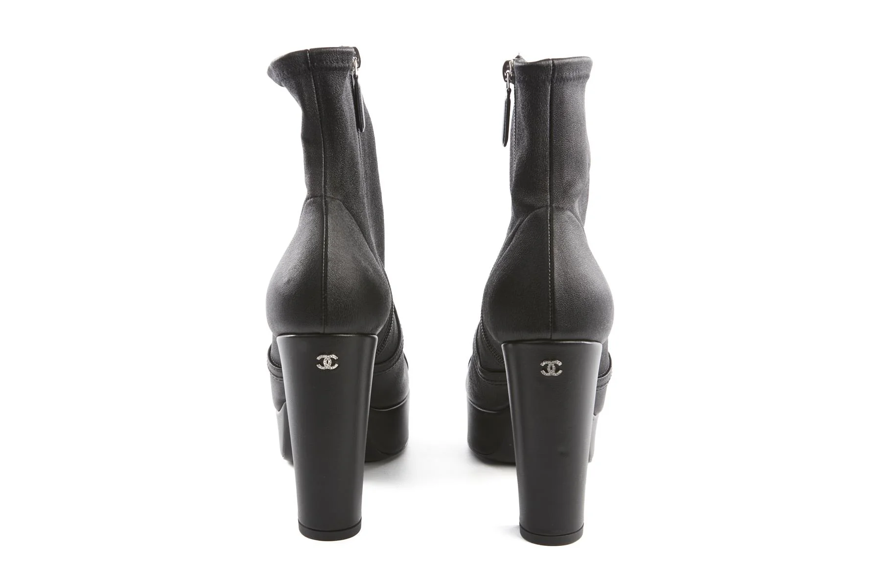 CHANEL BLACK 2024 LEATHER PLATFORM ANKLE BOOTS - Image 5