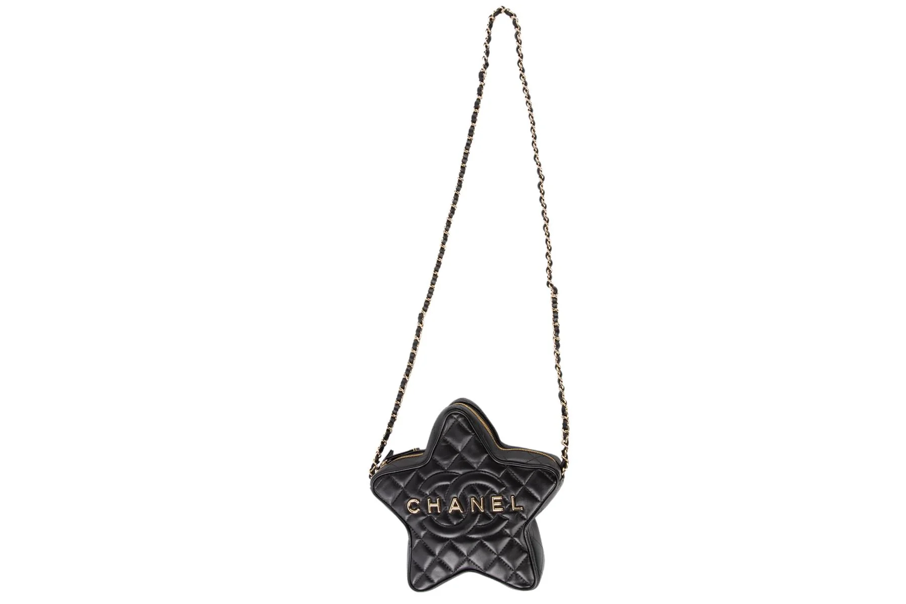 CHANEL BLACK 2024 STAR QUILTED LEATHER SHOULDER BAG - Image 10