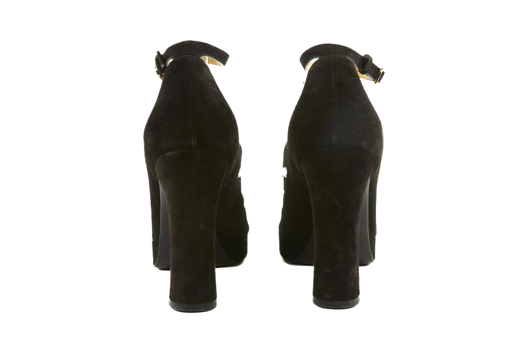 CHANEL BLACK 2024 SUEDE PLATFORM SANDALS EU 39 UK 6 US 9 - Image 5