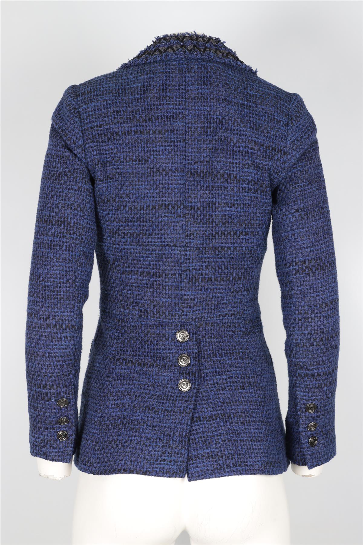 CHANEL BLUE 2009 TWEED JACKET FR 34 UK 6 - Image 4
