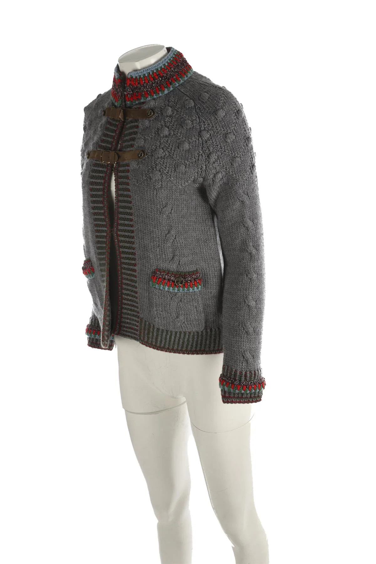 CHANEL BLUE 2015 WOOL CARDIGAN FR 34 UK 6 - Image 3