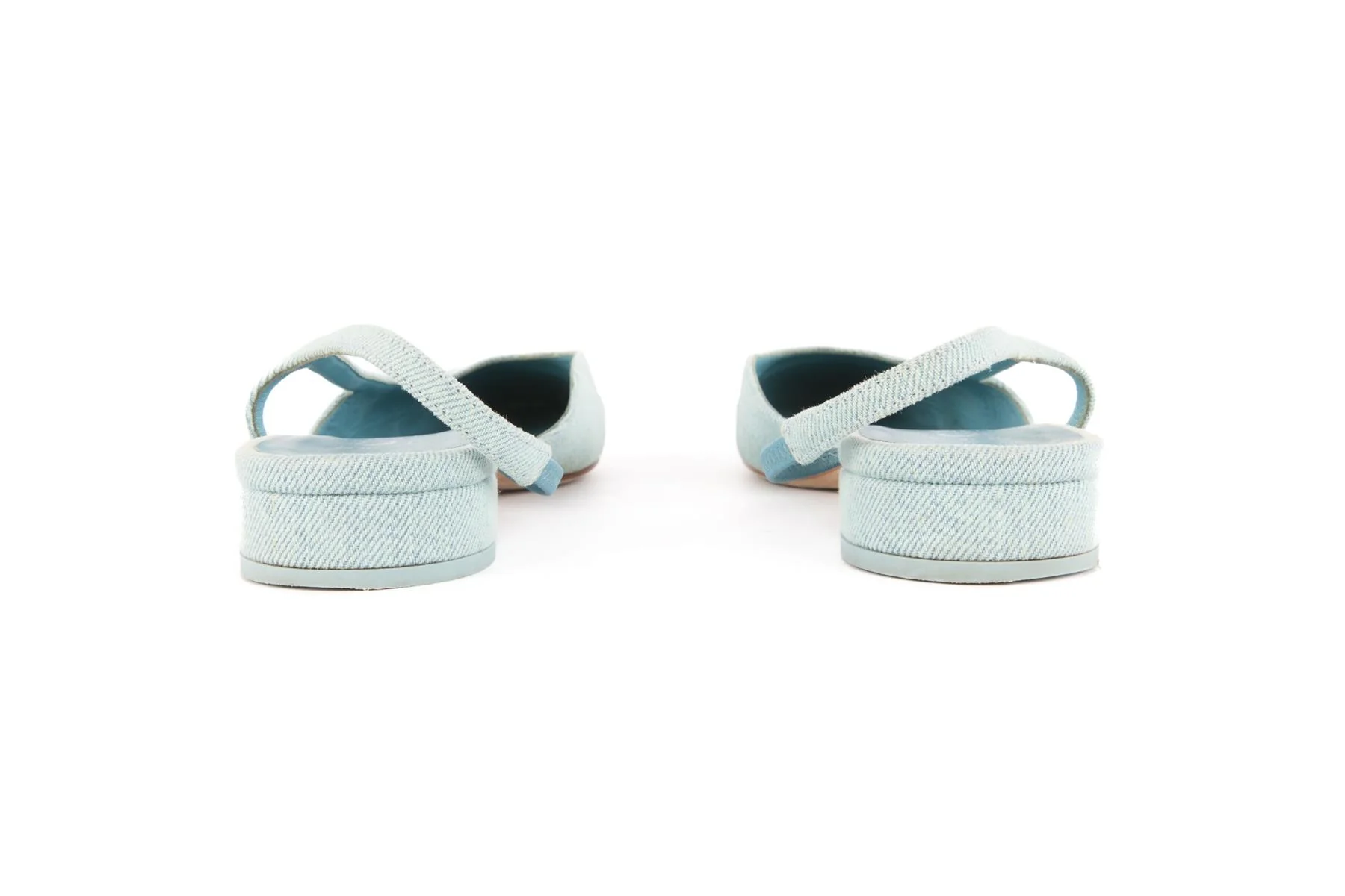 CHANEL BLUE 2021 DENIM SLINGLACK PUMPS EU 39 UK 6 US 9 - Image 5