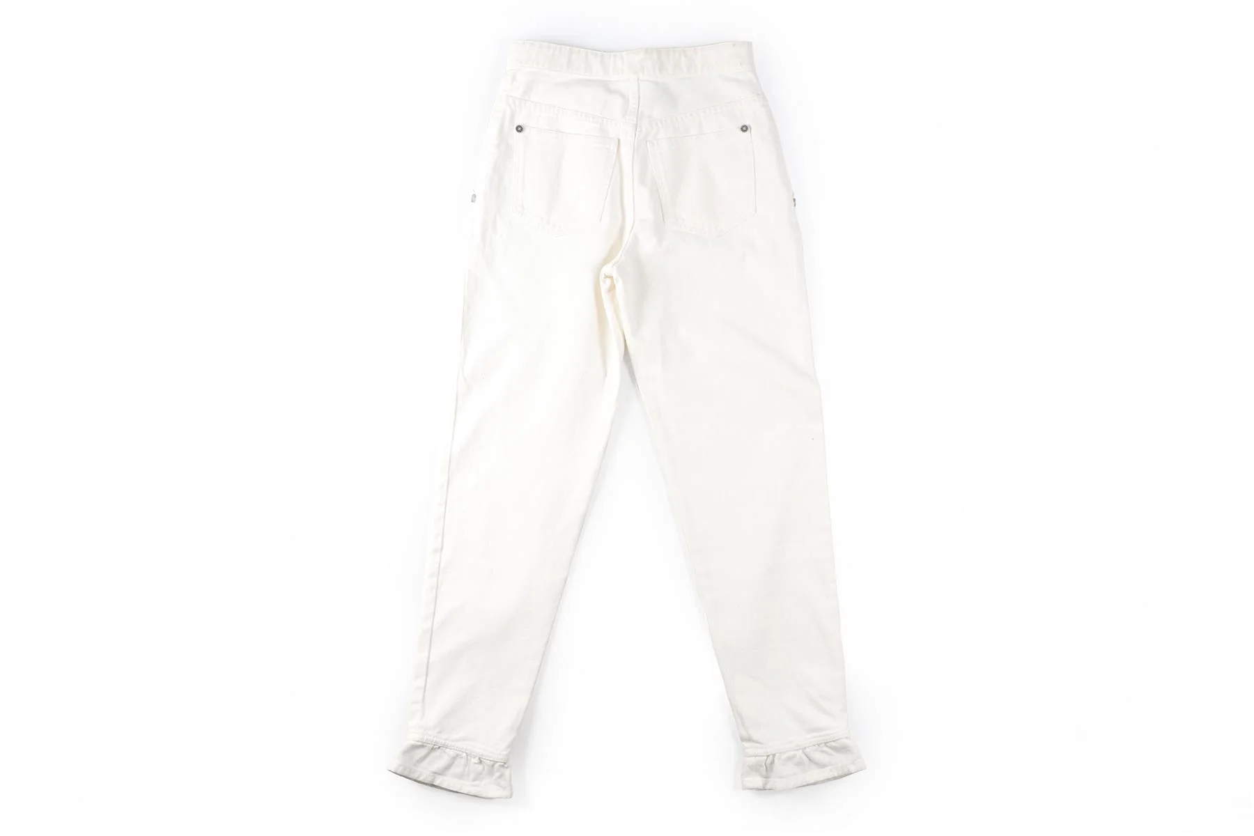 CHANEL WHITE 2022 HIGH RISE TAPERED JEANS FR 36 UK 8 - Image 4