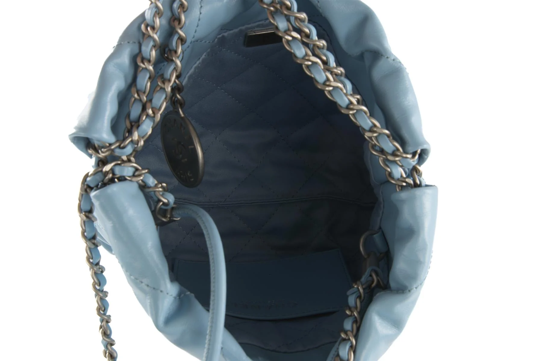 CHANEL BLUE 2023 22 MINI QUILTED LEATHER SHOULDER BAG - Image 11