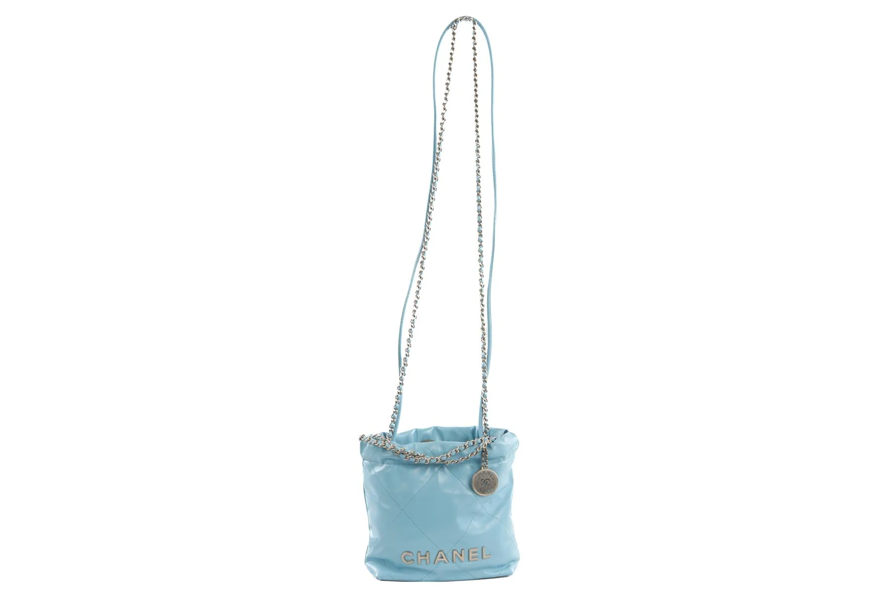 CHANEL BLUE 2023 22 MINI QUILTED LEATHER SHOULDER BAG - Image 3