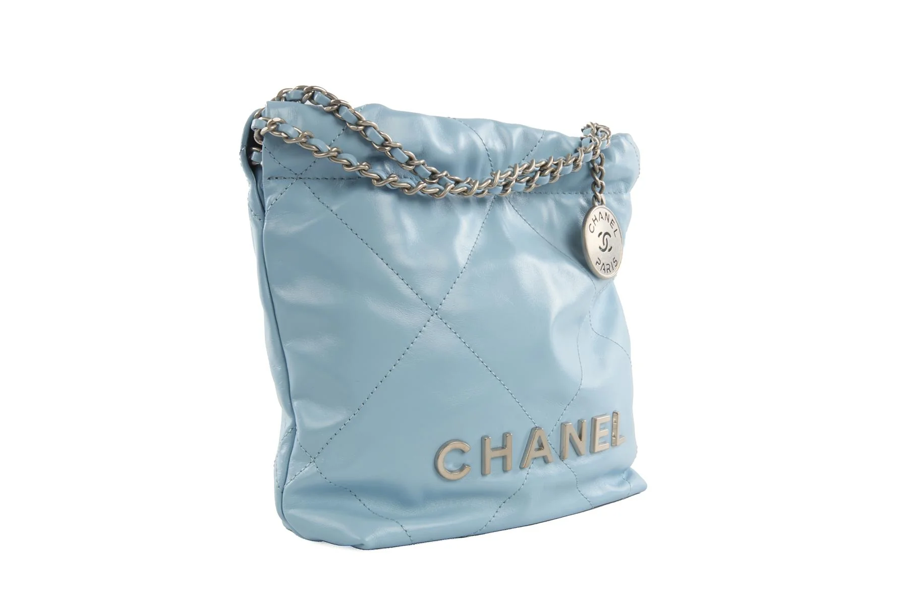 CHANEL BLUE 2023 22 MINI QUILTED LEATHER SHOULDER BAG - Image 4