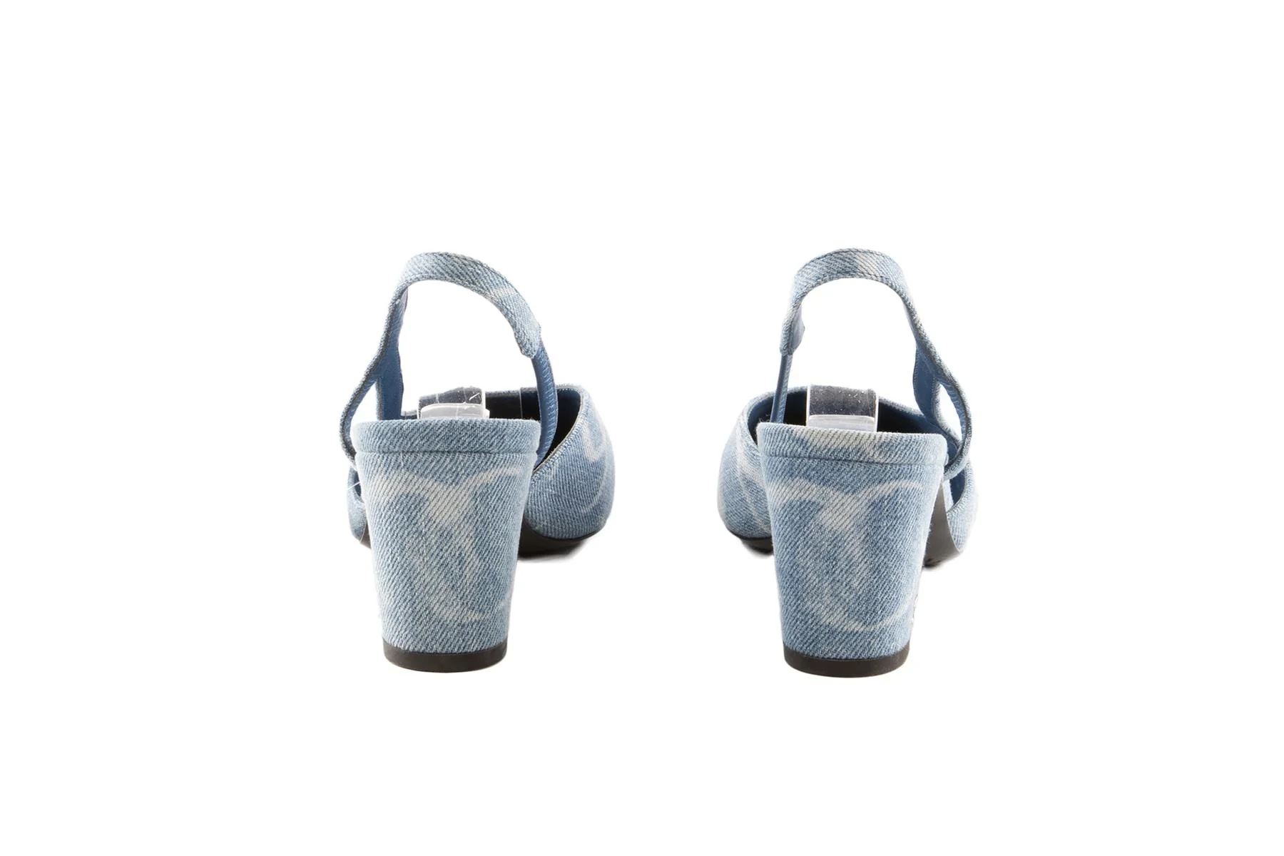CHANEL BLUE 2023 CC DENIM SLINGBACK PUMPS EU 36 - Image 5