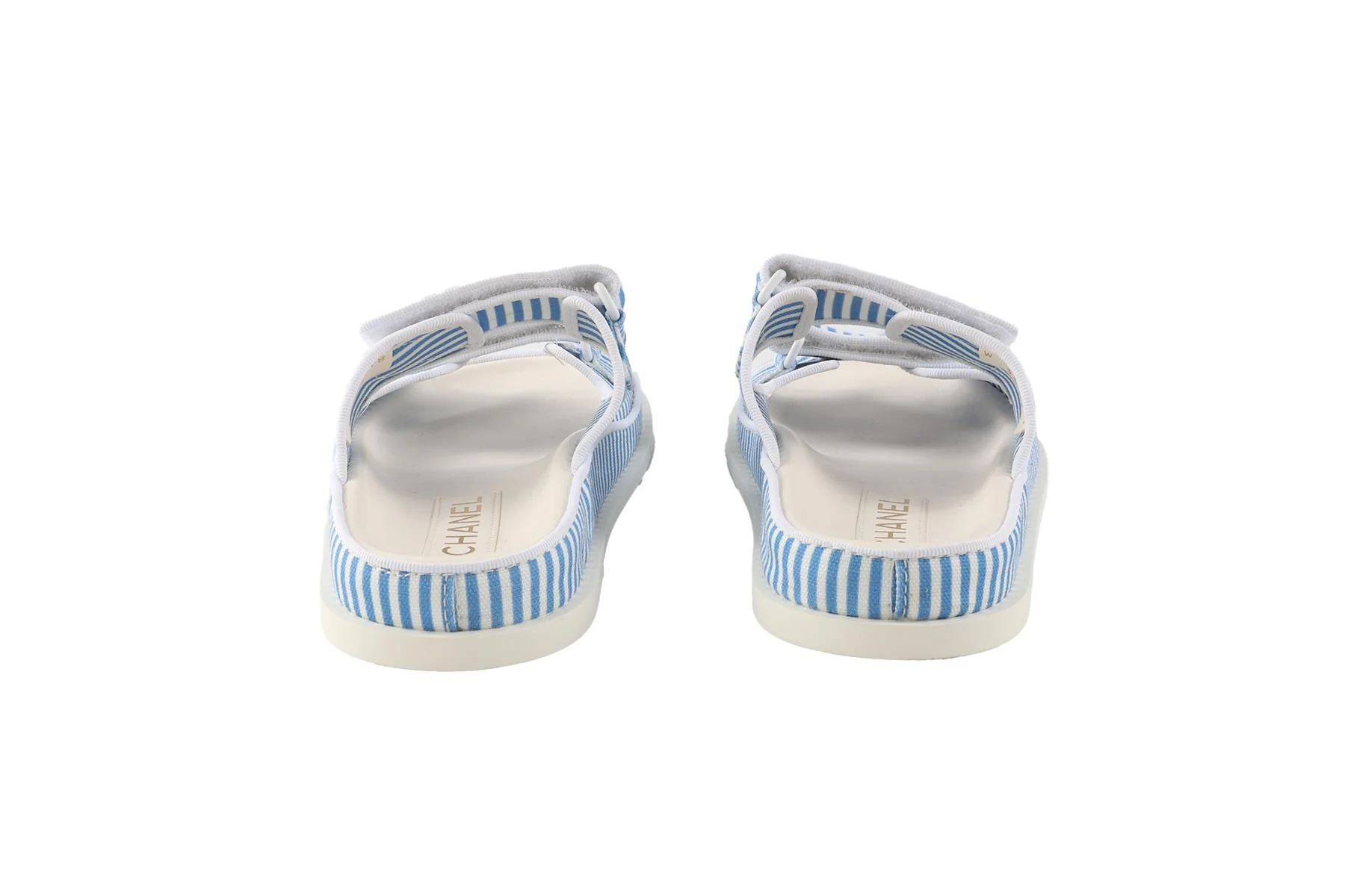 CHANEL BLUE 2024 DAD CANVAS SANDALS EU 38 UK 5 US 8 - Image 5