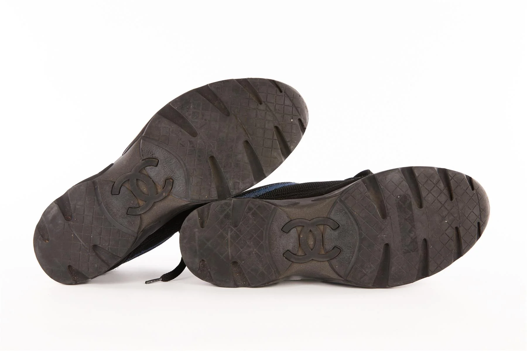 CHANEL BLUE CC FABRIC SNEAKERS EU 39 UK 6 US 9 - Image 6