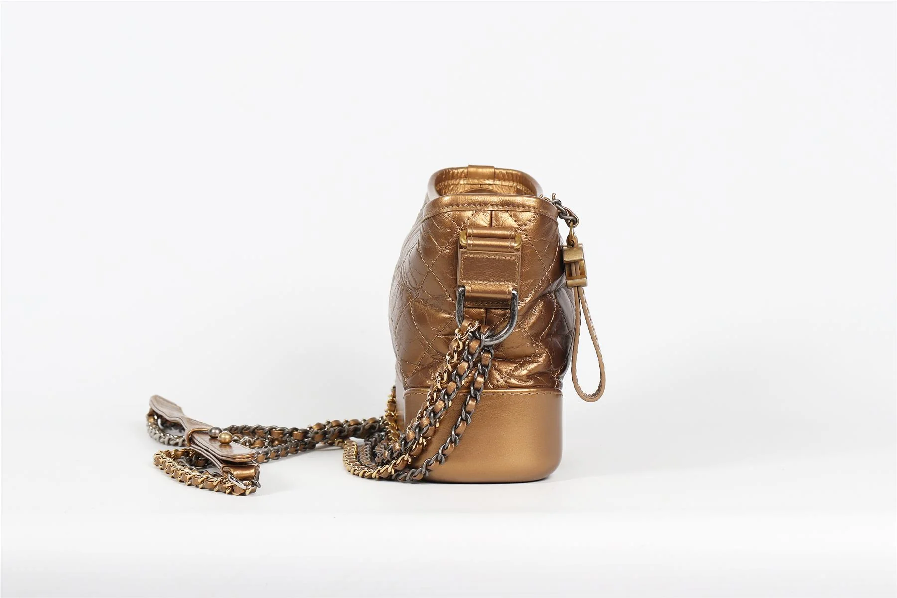 CHANEL BRONZE 2017 GABRIELLE SMALL QUILTED SHOULDER BAG - Image 5
