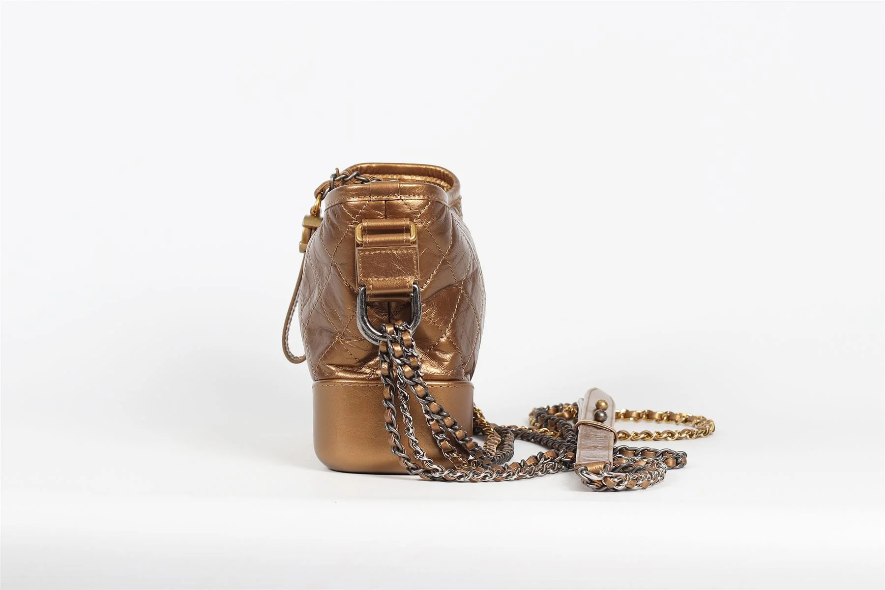 CHANEL BRONZE 2017 GABRIELLE SMALL QUILTED SHOULDER BAG - Image 6