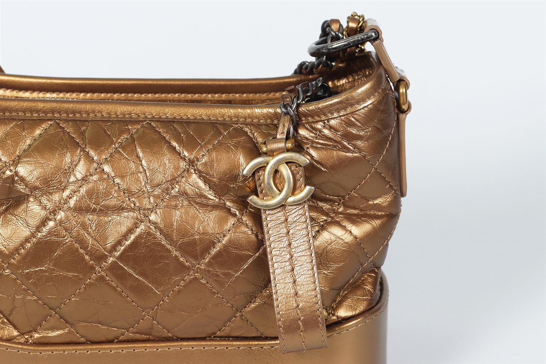CHANEL BRONZE 2017 GABRIELLE SMALL QUILTED SHOULDER BAG - Image 9