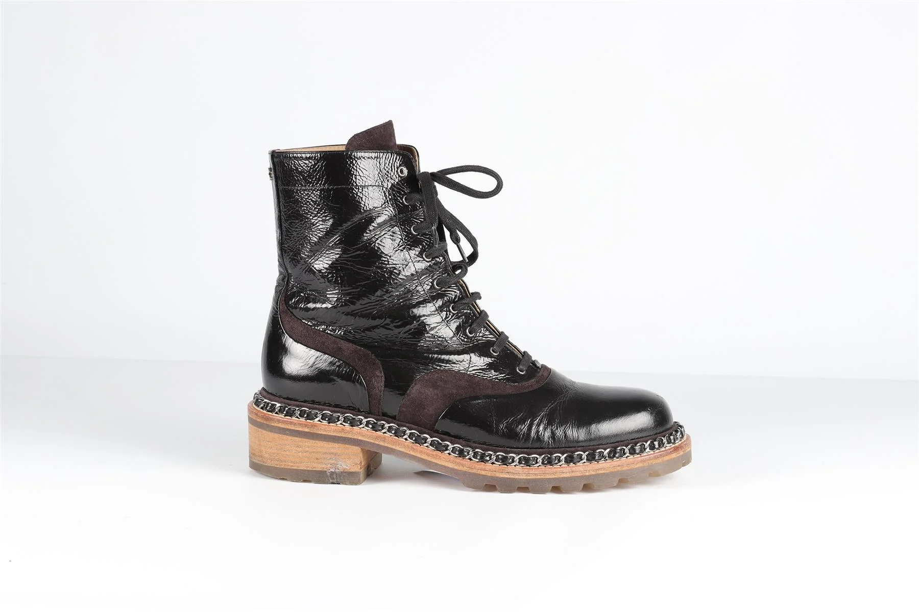 CHANEL BROWN 2015 LEATHER ANKLE BOOTS EU 39 UK 6 US 9 - Image 2