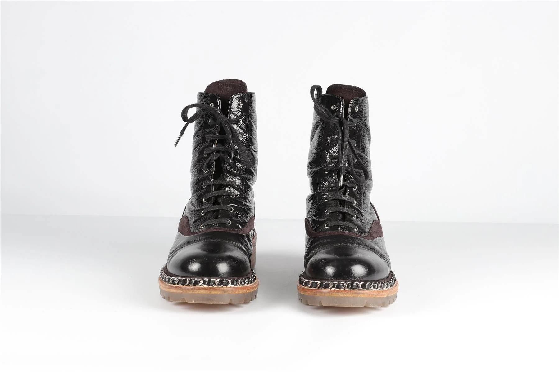 CHANEL BROWN 2015 LEATHER ANKLE BOOTS EU 39 UK 6 US 9 - Image 3