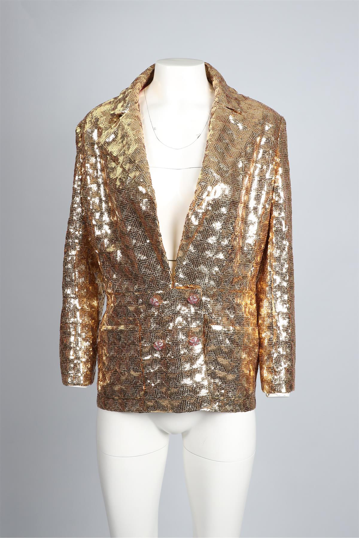 CHANEL GOLD 2023 SEQUIN BLAZER FR 46 UK 18 - Image 2