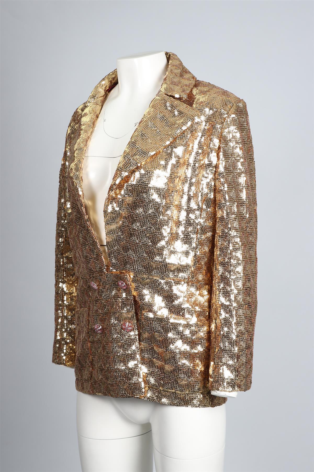 CHANEL GOLD 2023 SEQUIN BLAZER FR 46 UK 18 - Image 3