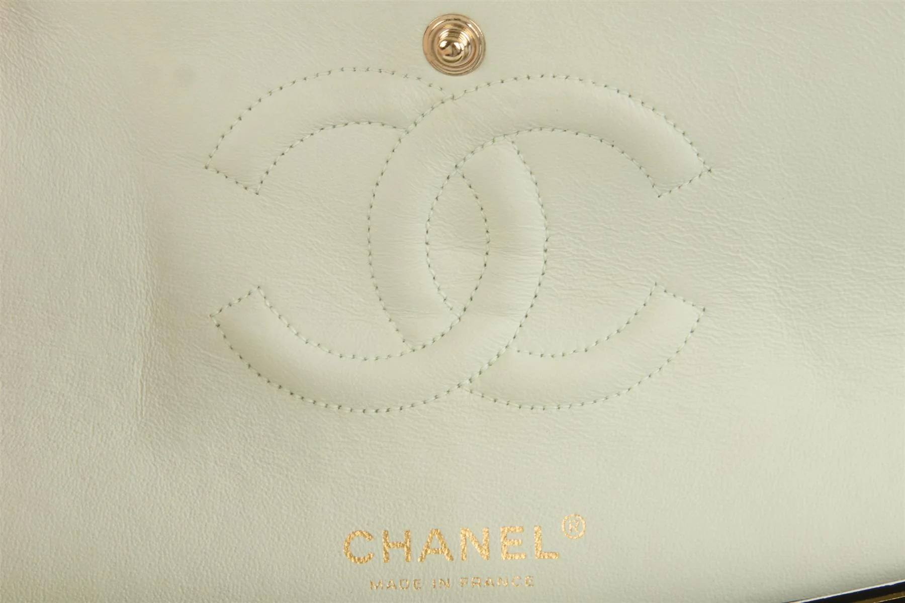 CHANEL GREEN 2003-2004 CLASSIC DOUBLE FLAP MEDIUM TWEED SHOULDER BAG - Image 9