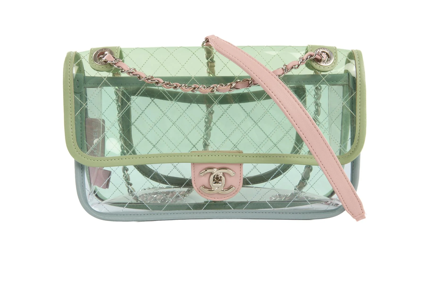 CHANEL GREEN 2018 COCO SPLASH FLAP PVC SHOULDER BAG - Image 2