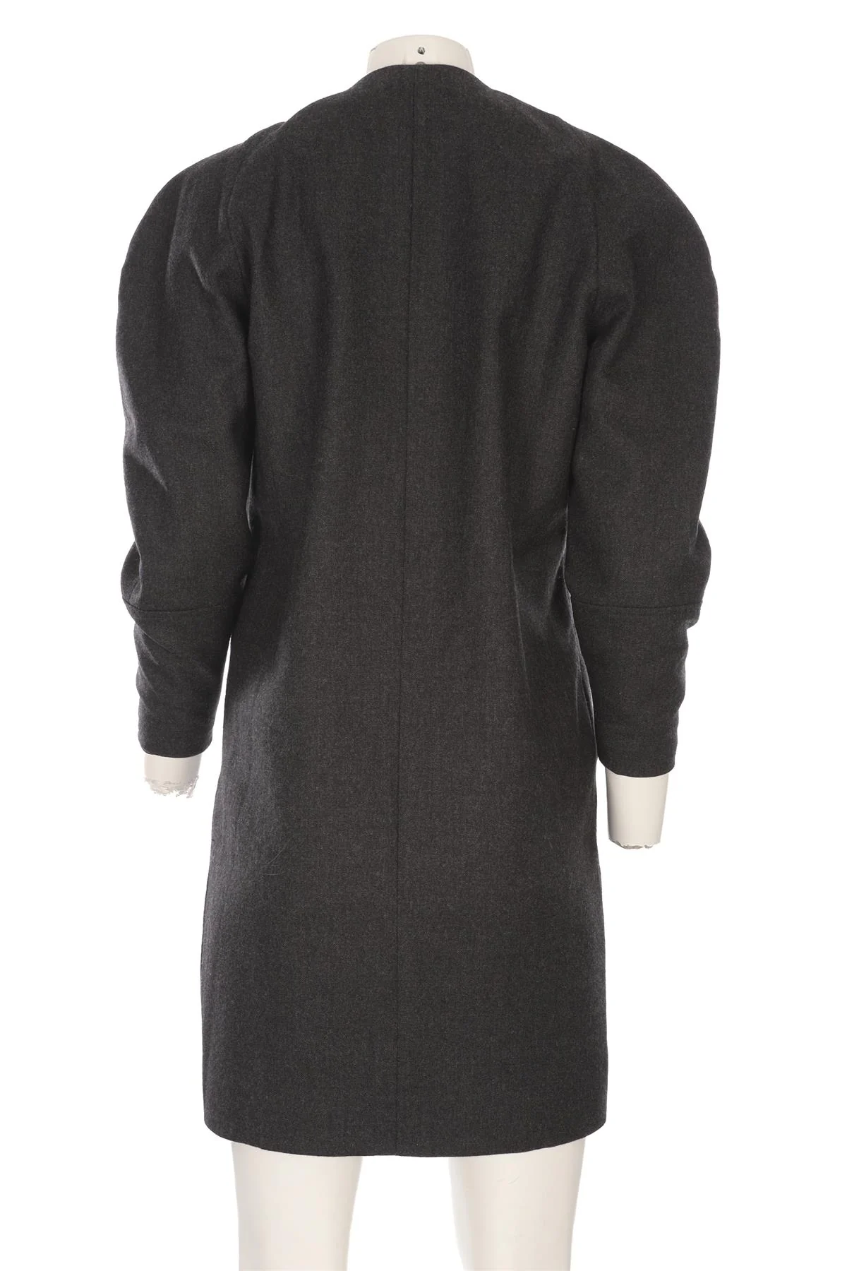 CHANEL GREY 1980'S WOOL MIDI DRESS FR 38 UK 10 - Image 4