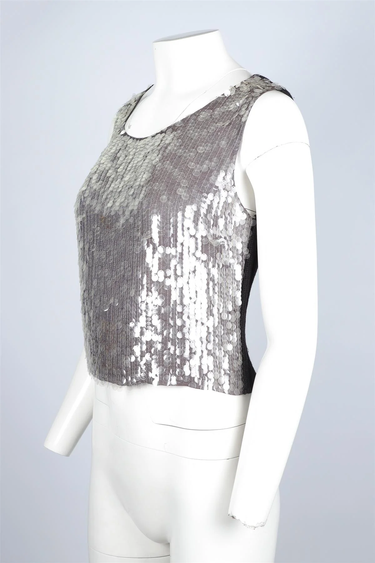 CHANEL GREY 1999 SEQUIN TOP FR 40 UK 12 - Image 3