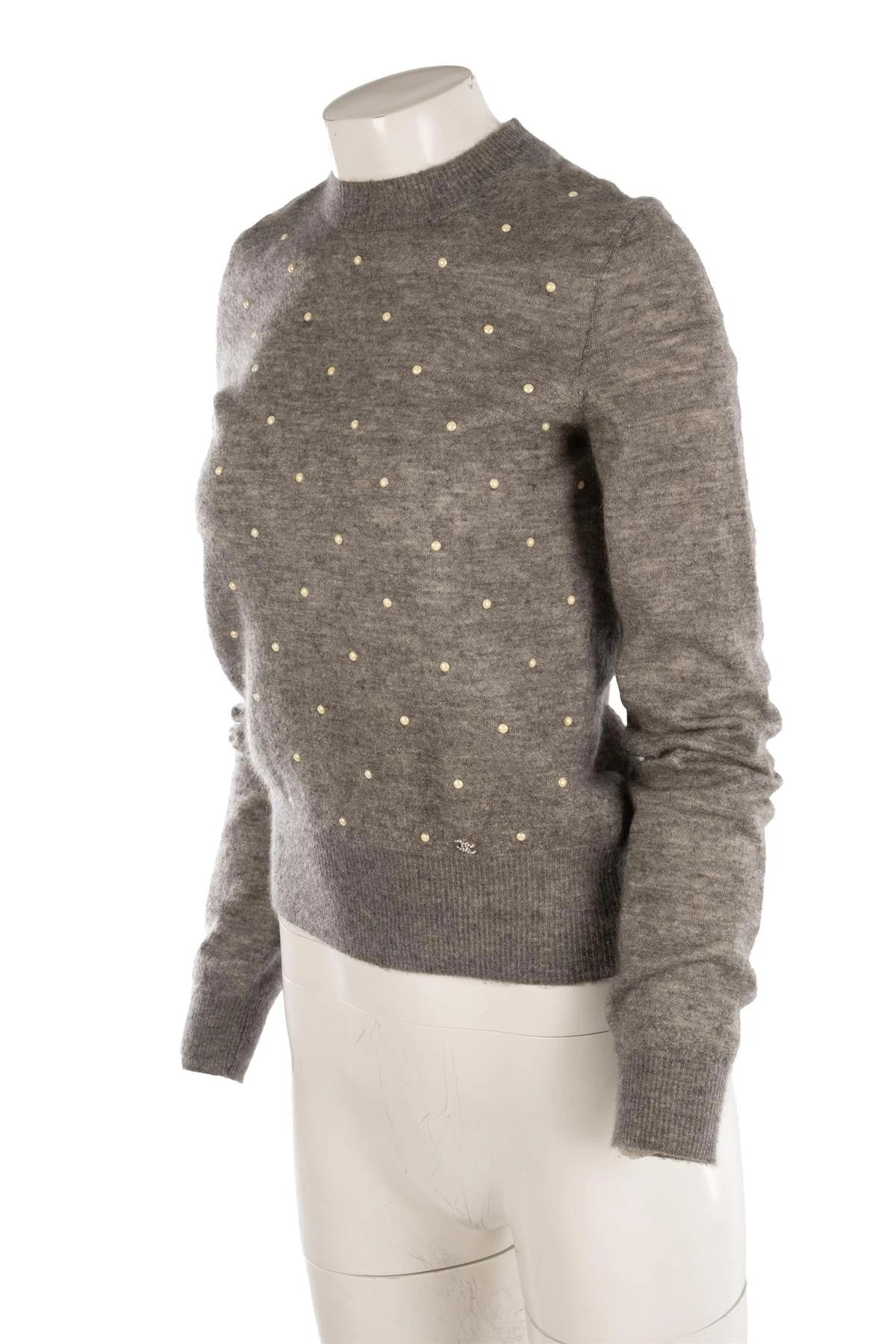 CHANEL GREY 2014 CASHMERE SWEATER FR 36 UK 8 - Image 3