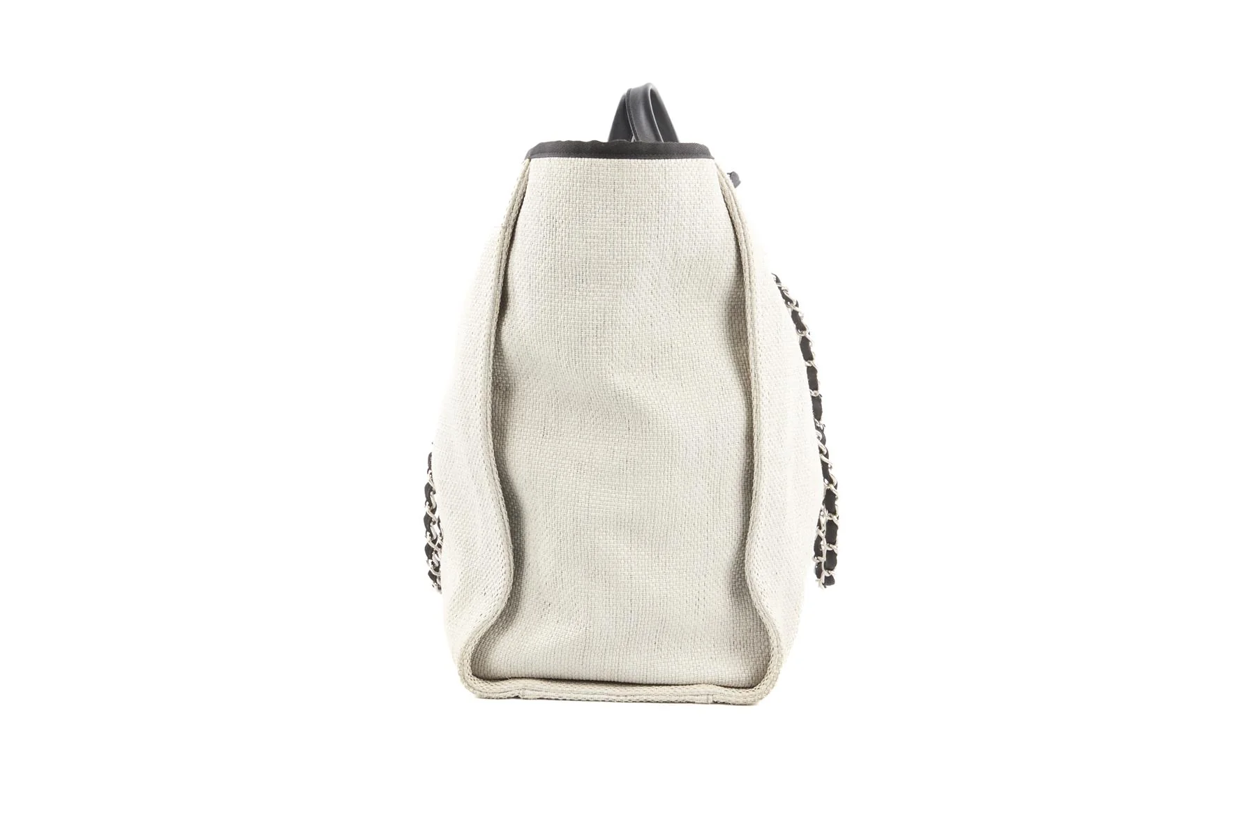 CHANEL GREY 2016 DEAUVILLE LARGE CANVAS TOTE BAG - Image 5