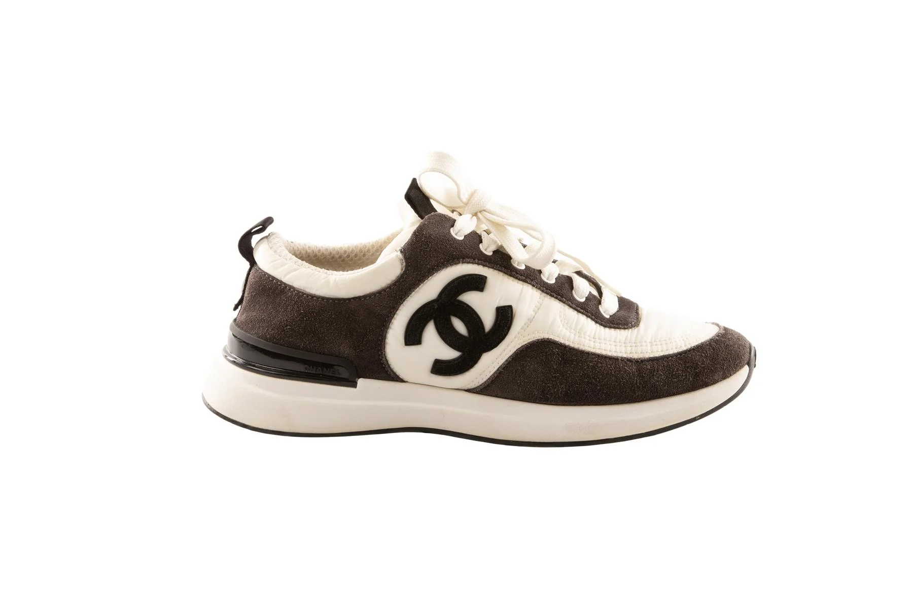 CHANEL GREY 2021 CC SUEDE SNEAKERS EU 37 - Image 2