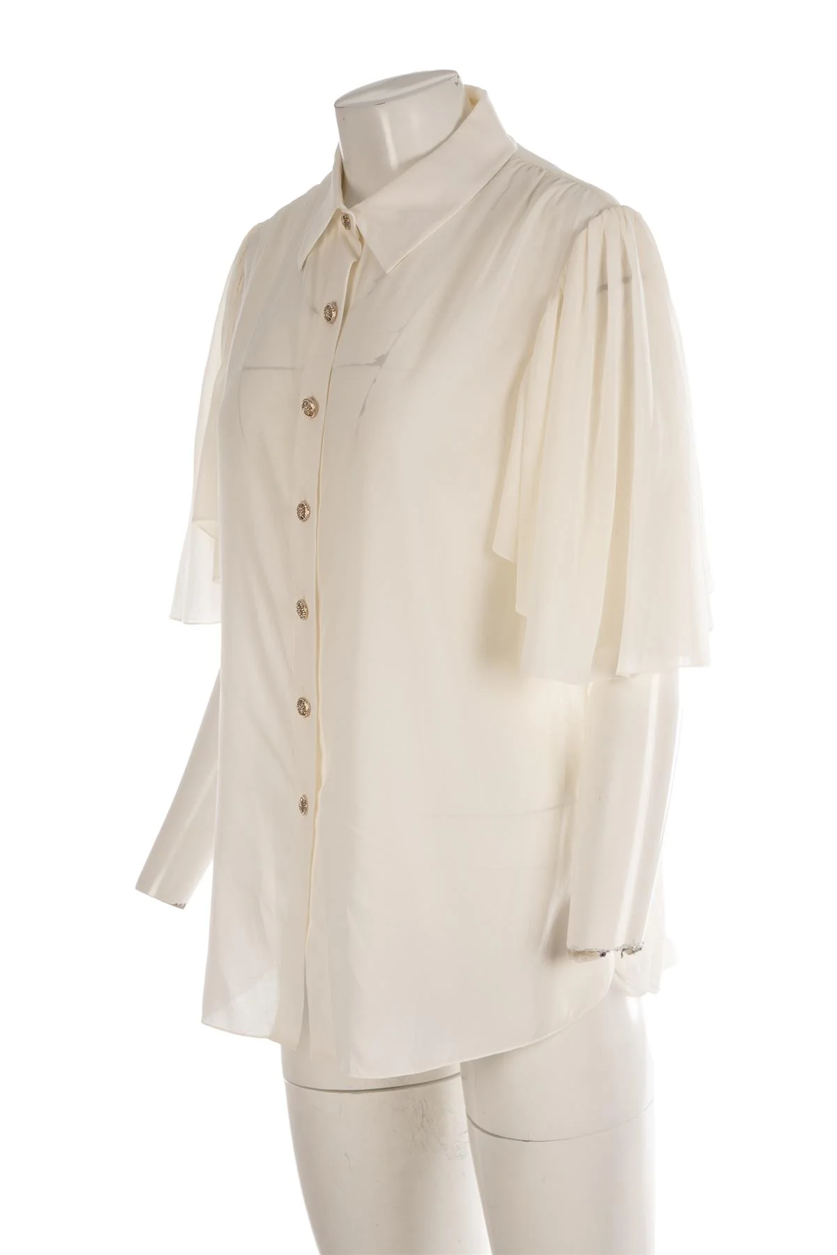 CHANEL IVORY 2025 SILK SHIRT FR 44 UK 16 - Image 3