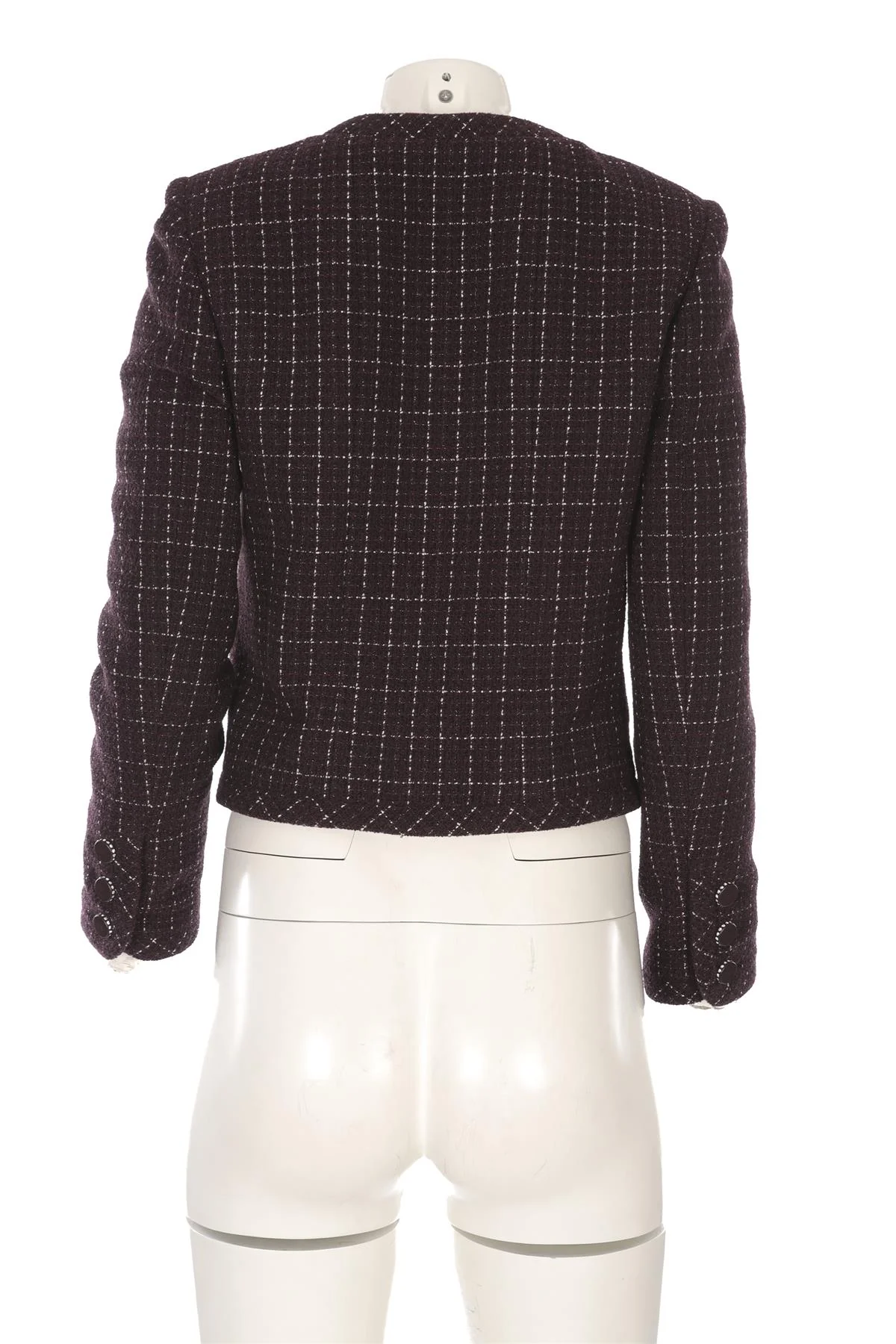 CHANEL MAROON 2002 WOOL JACKET FR 40 UK 12 - Image 4