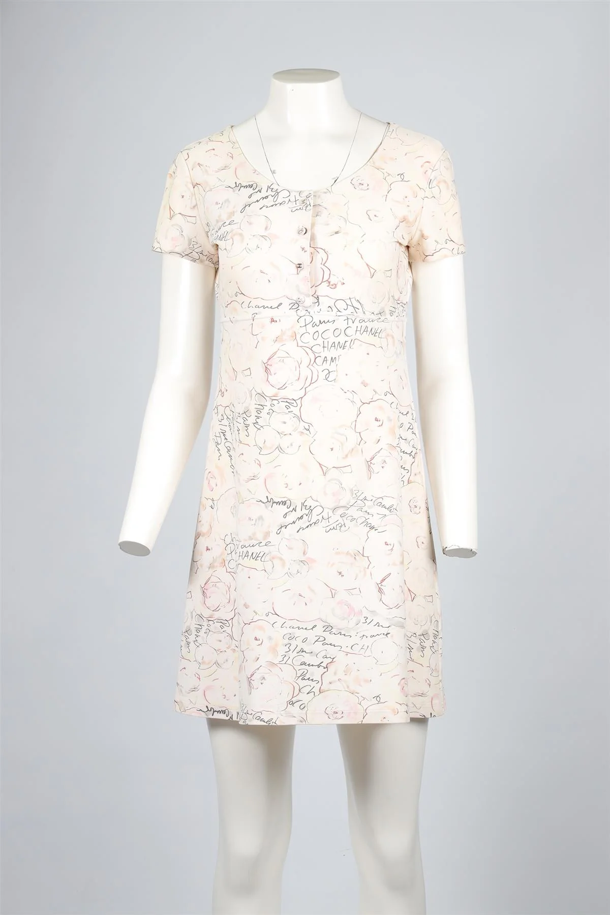 CHANEL MULTI 1998 JERSEY MINI DRESS FR 42 UK 14 - Image 2