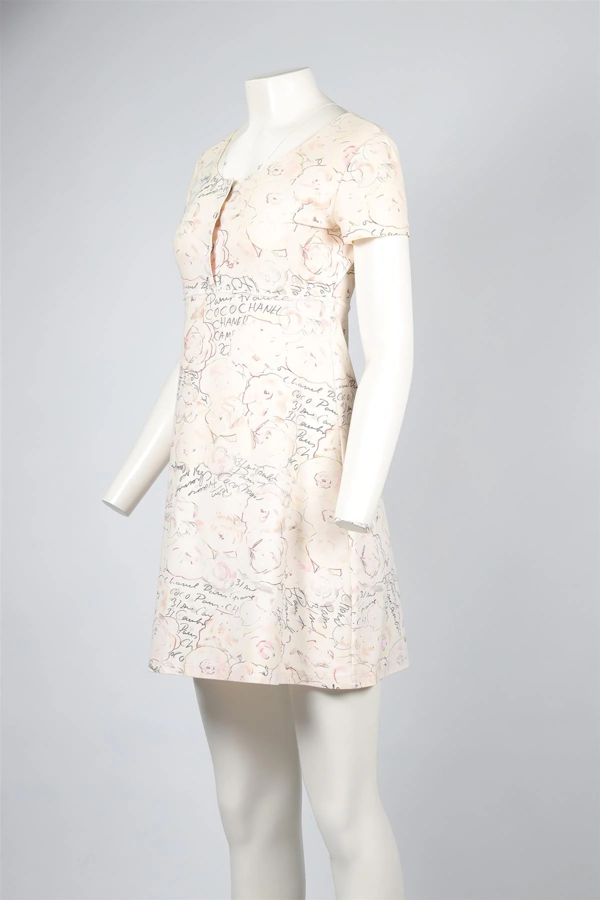 CHANEL MULTI 1998 JERSEY MINI DRESS FR 42 UK 14 - Image 3
