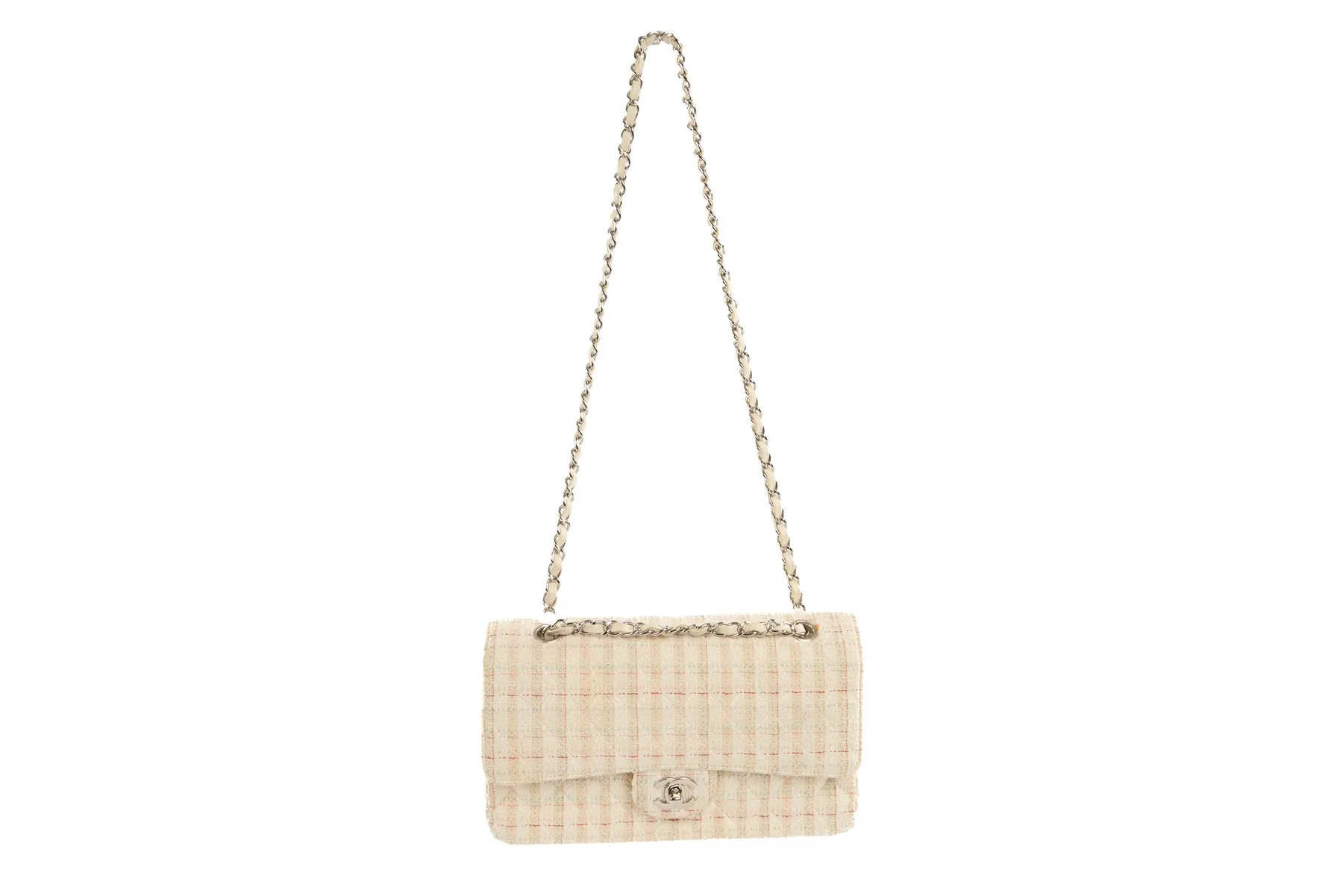 CHANEL MULTI 2004-2005 CLASSIC DOUBLE FLAP MEDIUM TWEED SHOULDER BAG - Image 3