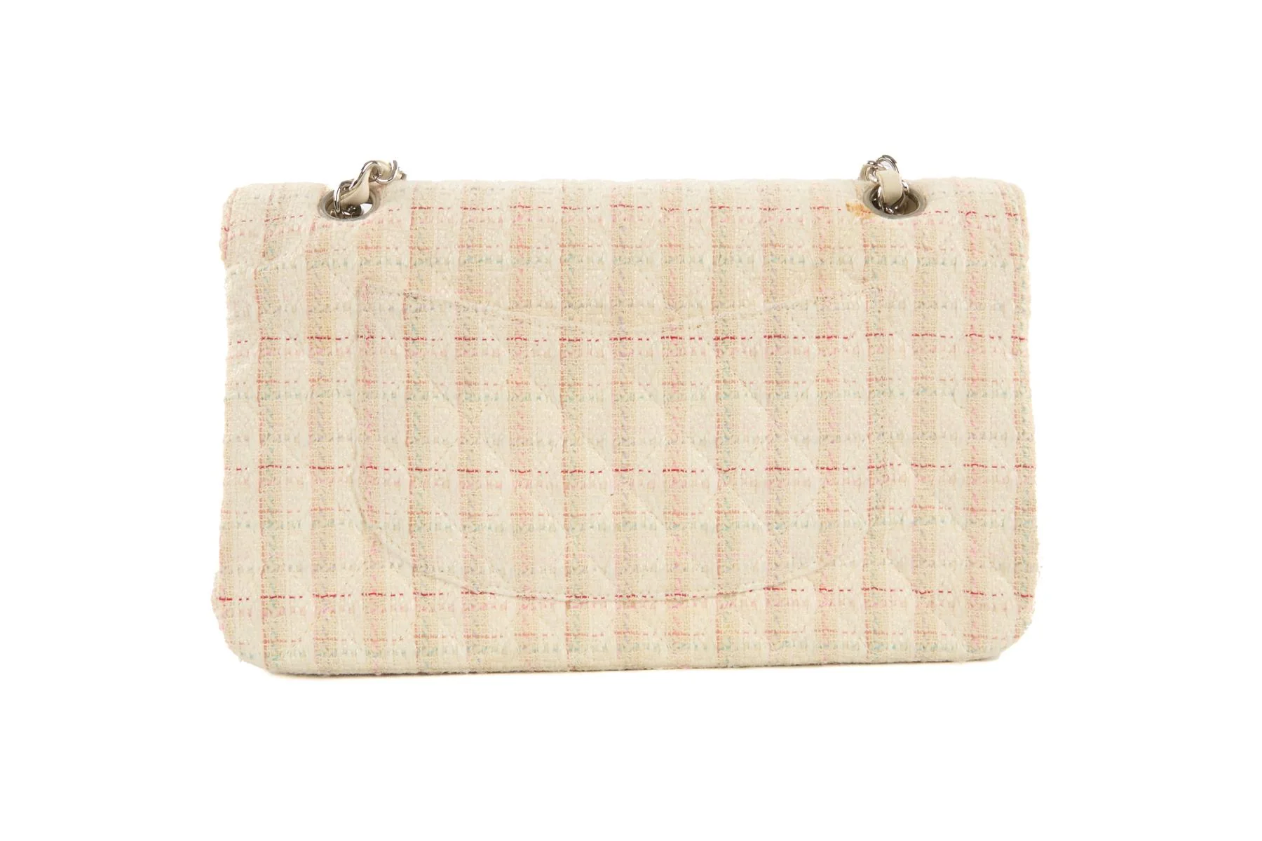 CHANEL MULTI 2004-2005 CLASSIC DOUBLE FLAP MEDIUM TWEED SHOULDER BAG - Image 7