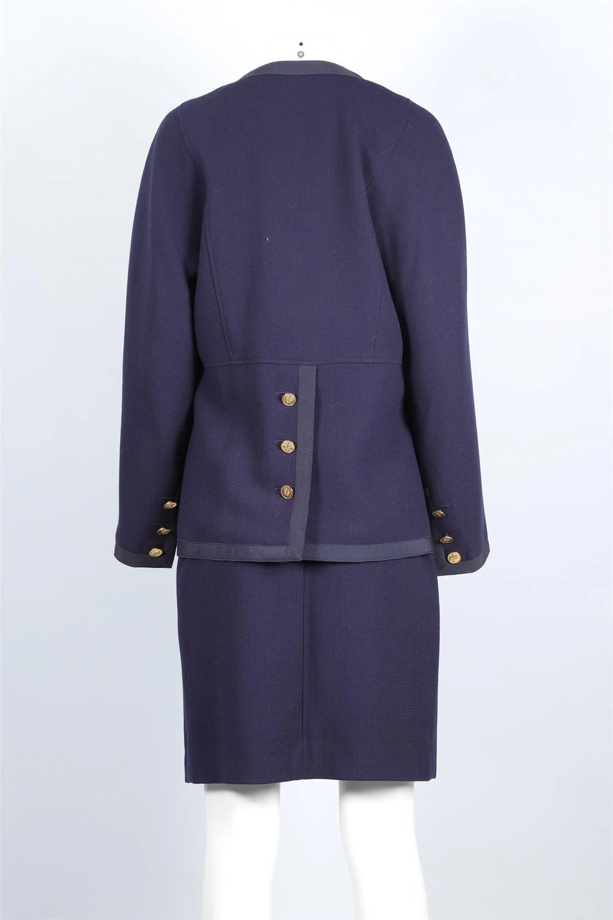 CHANEL NAVY 1986 WOOL SKIRT SUIT - Image 4