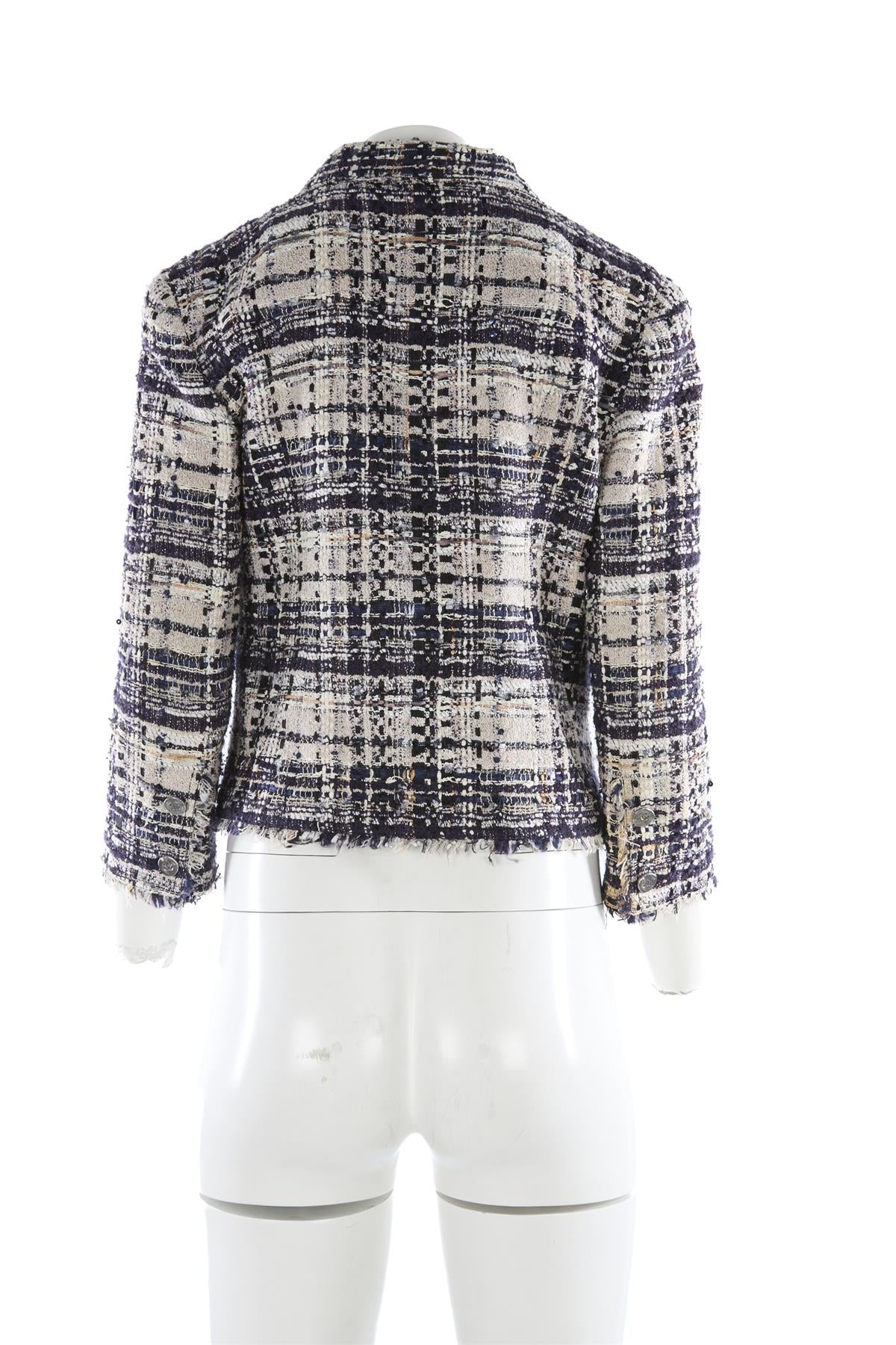 CHANEL NAVY 2006 COTTON BLAZER FR 38 UK 10 - Image 4