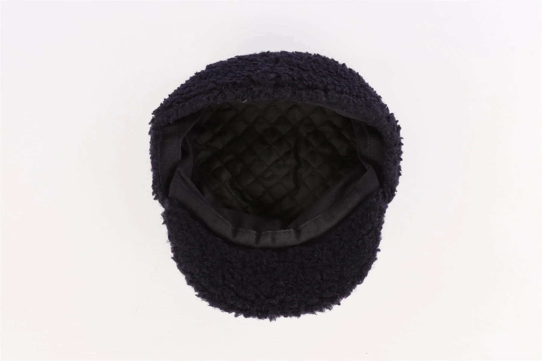 CHANEL NAVY 2018 FAUX SHEARLING CAP MEDIUM - Image 6