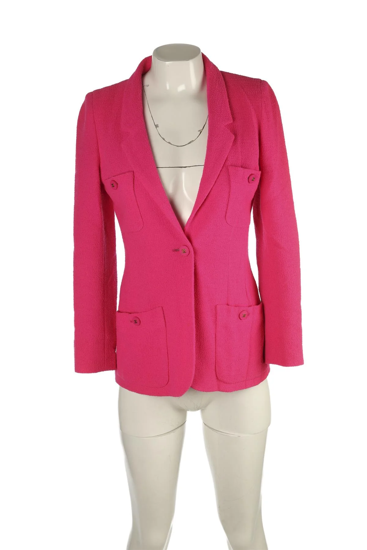 CHANEL PINK 1995 WOOL BLAZER FR 36 UK 8 - Image 2