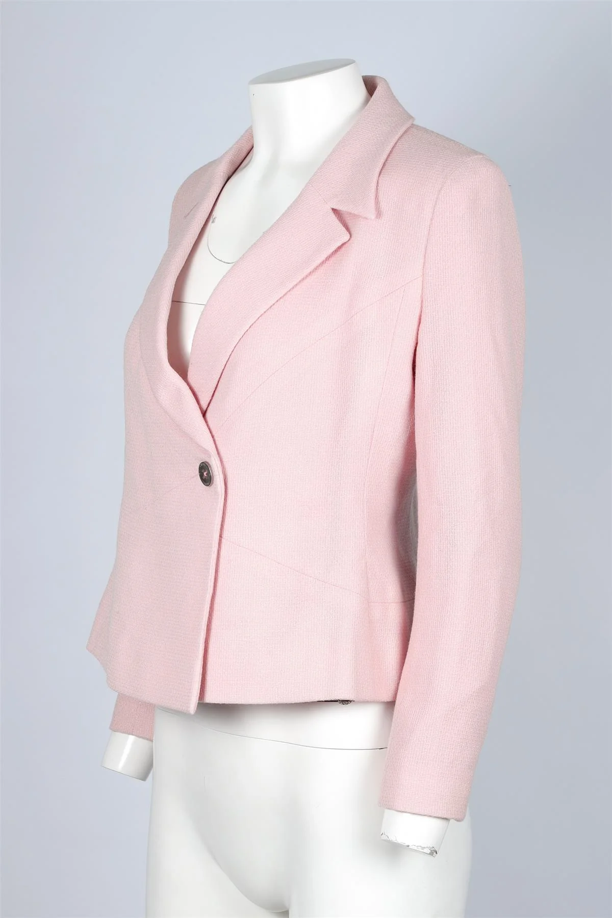 CHANEL PINK 2000 WOOL BLAZER FR 38 UK 10 - Image 3