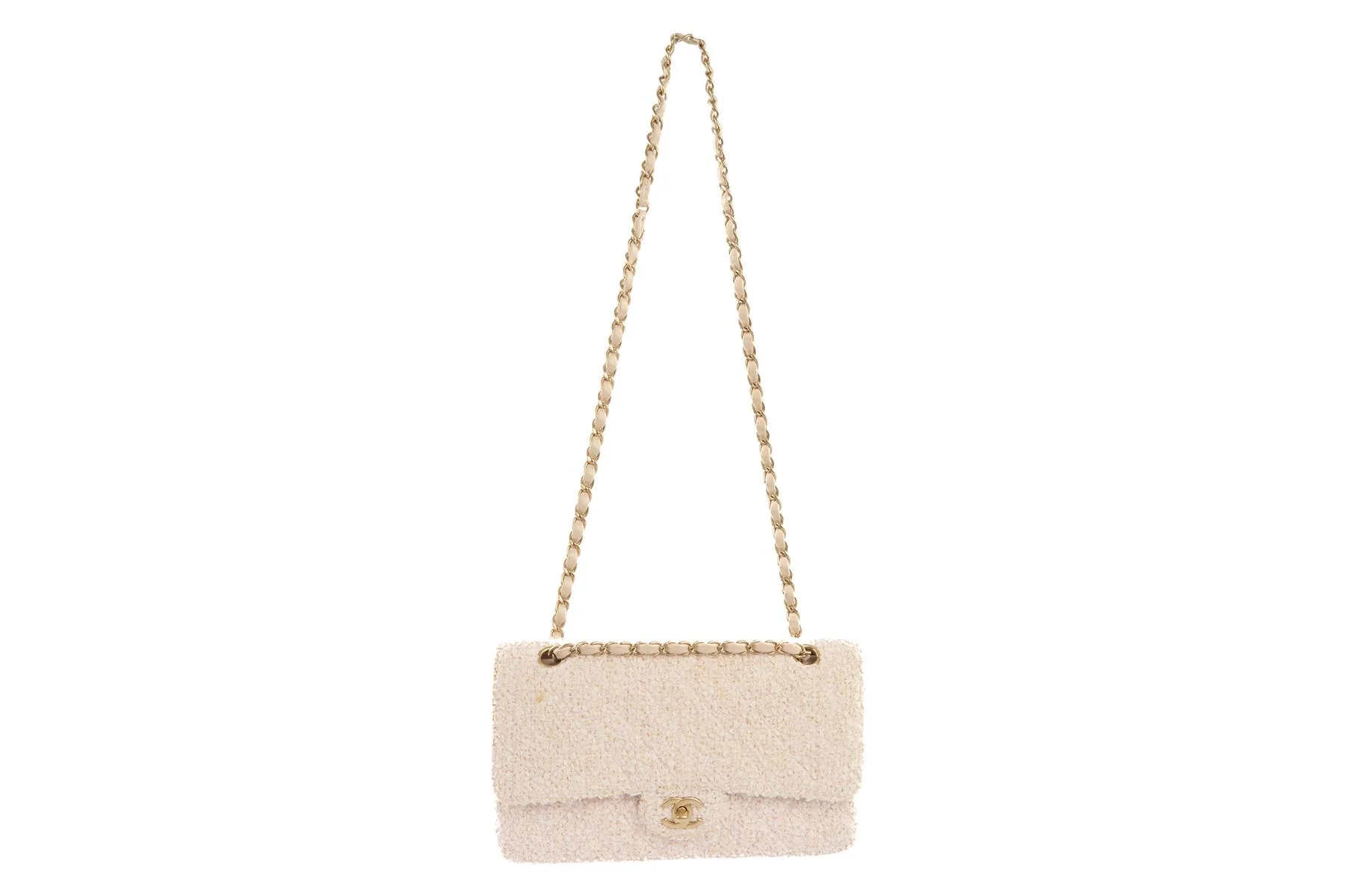 CHANEL PINK 2003-2004 CLASSIC DOUBLE FLAP MEDIUM TWEED SHOULDER BAG - Image 3