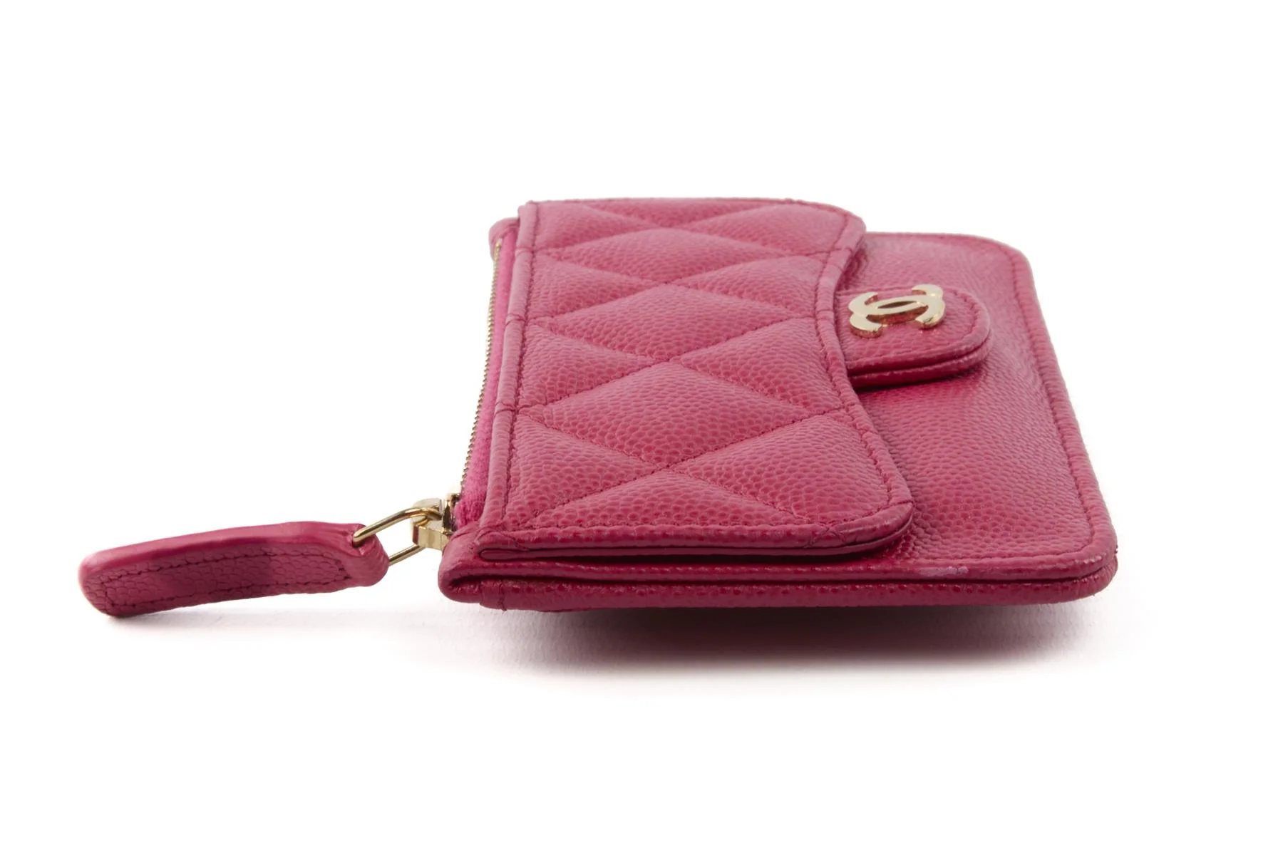 CHANEL PINK 2019 QUILTED CAVIAR LEATHER WALLET - Image 4