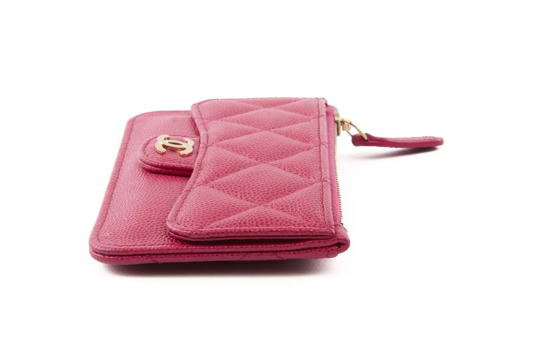 CHANEL PINK 2019 QUILTED CAVIAR LEATHER WALLET - Image 5