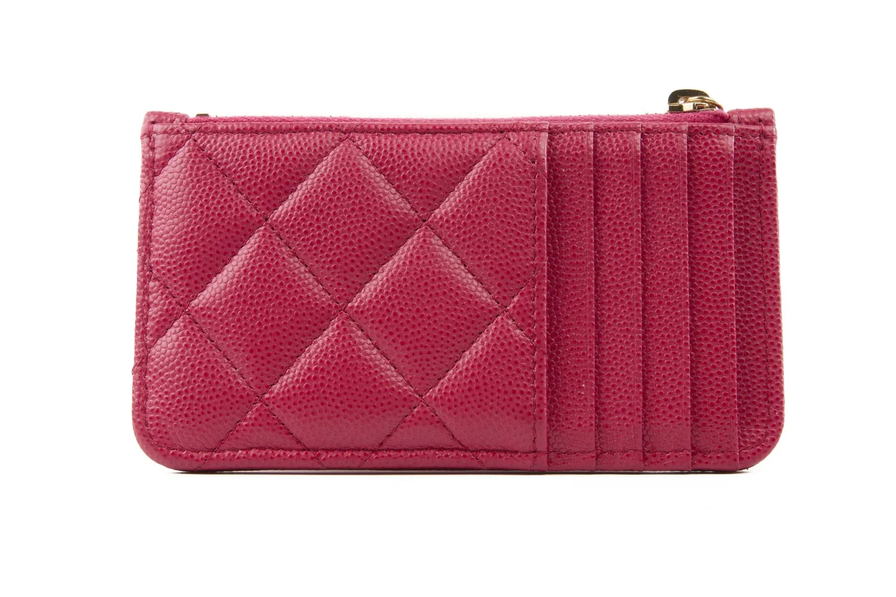CHANEL PINK 2019 QUILTED CAVIAR LEATHER WALLET - Image 6