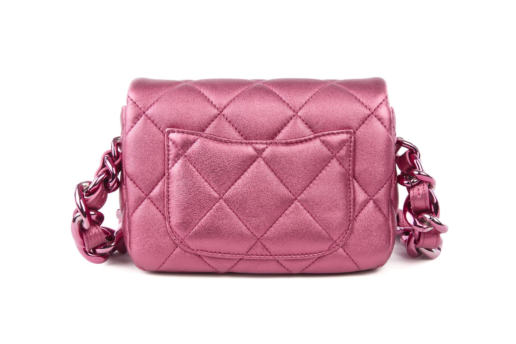 CHANEL PINK 2024 FLAP SMALL QUILTED LEATHER SHOULDER BAG - Image 6