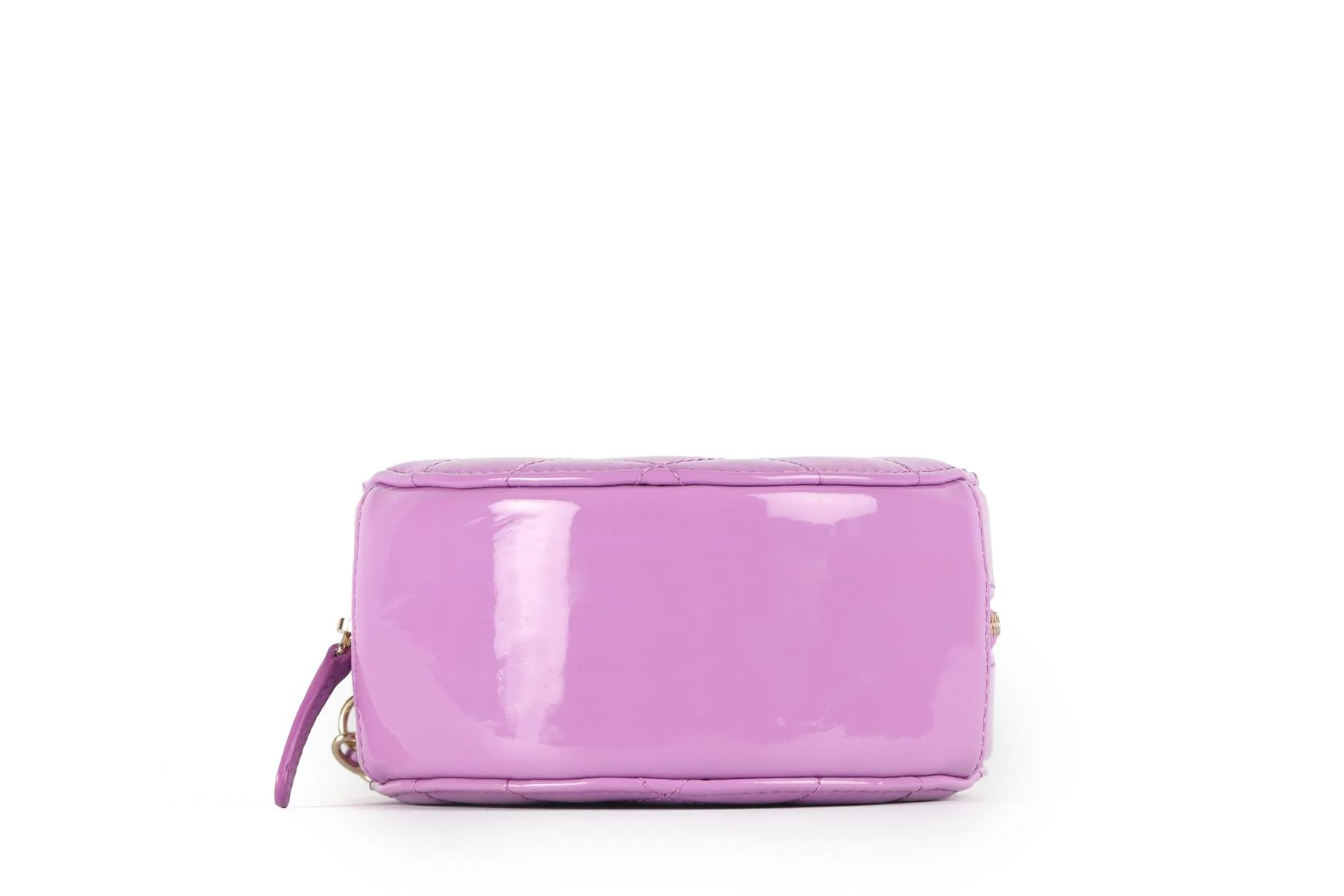 CHANEL PURPLE 2019 ROUND QUILTED PATENT LEATHER SHOULDER BAG - Image 8