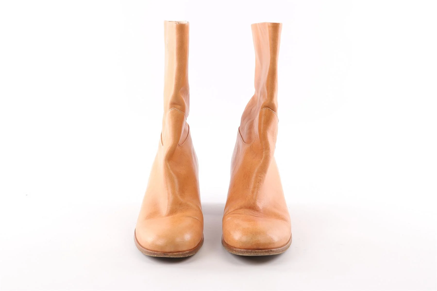 CHANEL TAN LEATHER ANKLE BOOTS EU 40 UK 7 US 10 - Image 3