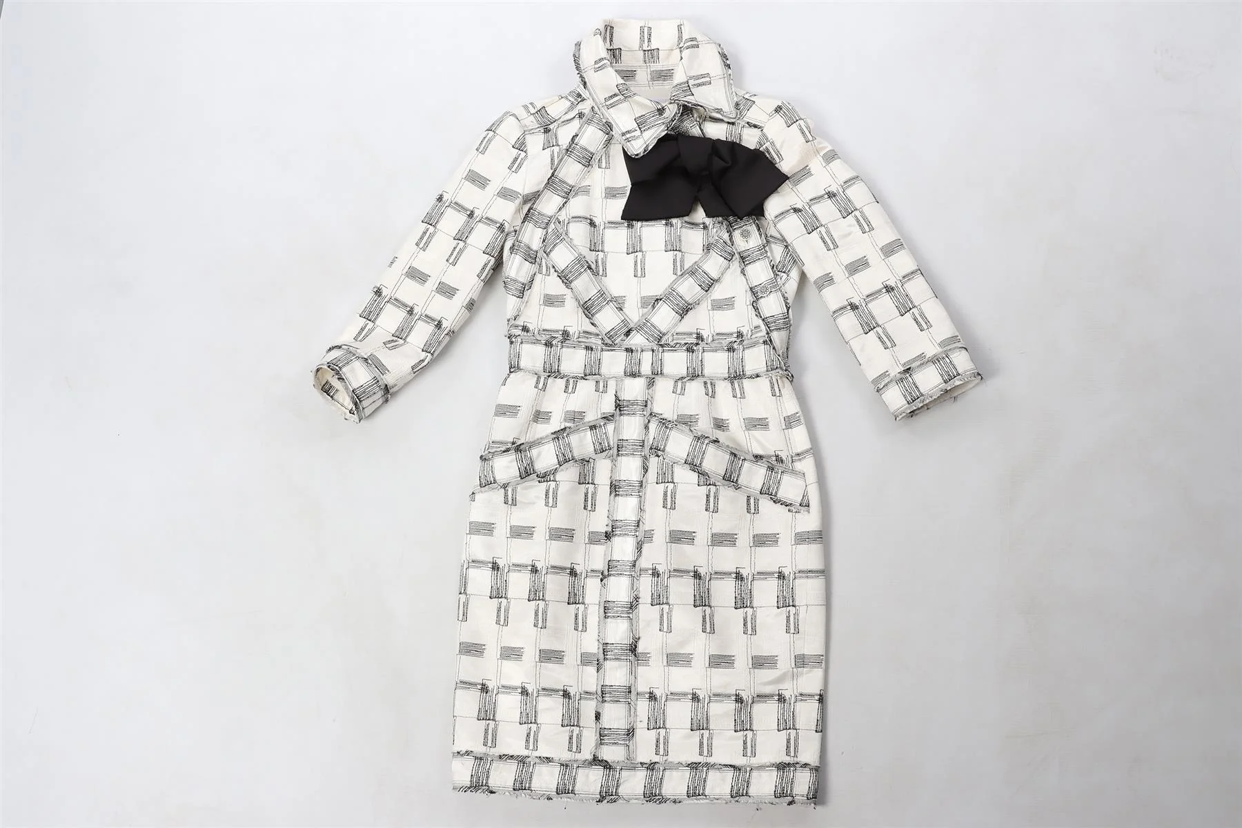CHANEL WHITE 2009 COTTON MIDI DRESS FR 38 UK 10 - Image 2