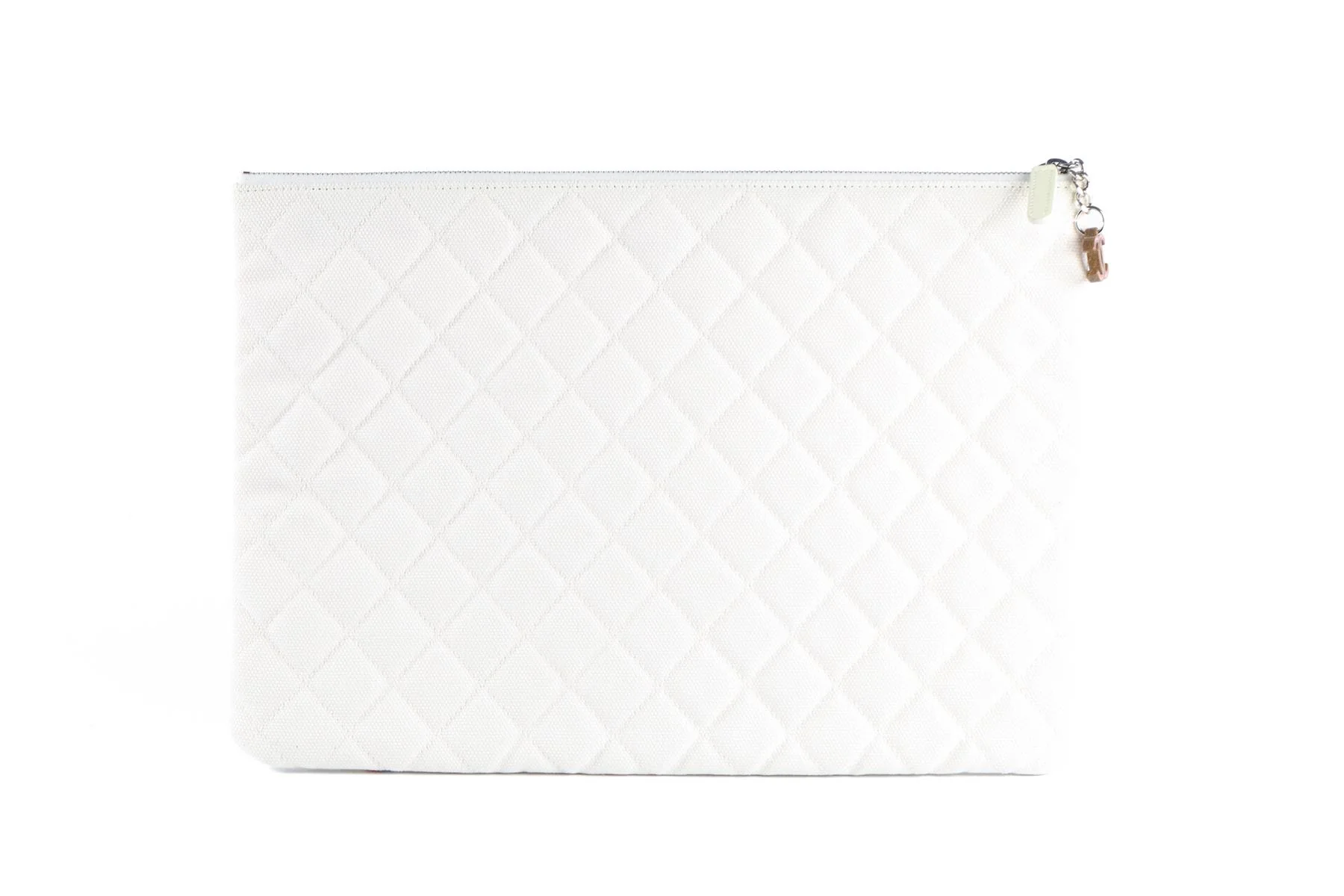 CHANEL WHITE 2017 O-CASE LARGE CANVAS CLUTCH - Image 6